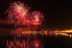 Fireworks in the old harbor, Sylvester, Trieste, Friuli-Venezia Giulia, Italy