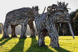 Mammoths on Westerbach, Ratzinger Höhe adventure trail, Rimsting, Bavaria, Germany