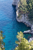 View at the sea from viewing point Arco Naturale, in Capri, Italy