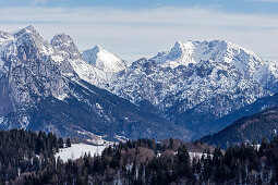 Blick von der Winklmoos-Alm Richtung Wildalm in Österreich, Bayern, Deutschland