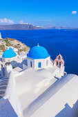 Oia village, elevated view, Oia, Santorini, Cyclades Islands, Greece