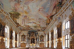 Interior view of the Asamkirche Santa Maria de Victoria, Ingolstadt, Upper Bavaria, Bavaria, Germany