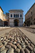 View across Padre Massimiliano Kolbe Square to the Antoniano Museum in Padua, Italy.