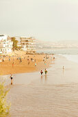  Beach of the popular tourist destination Taghazout in Morocco. 