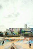  Place Nevada, a public skate park in Casablanca, Morocco. 