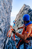  Austria, East Tyrol, Kals, Großglockner, Climbing on the Stüdlgrat 