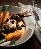 Jugged hare with hare liver & heart and glazed carrots