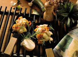 Raclette with chicken breast and vegetables