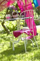 Laid table in garden for summer party