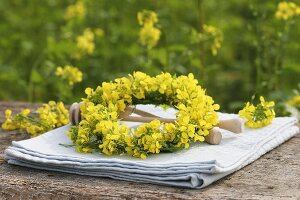 Small wreath of oilseed rape flowers