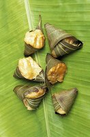 Jackfruit Appam (in Blättern gedämpft, Kerala, Indien)