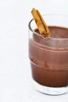 Chocolate drink with cinnamon stick