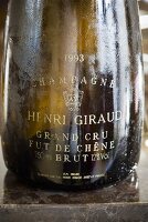 A bottle of Giraud Grand Cru champagne