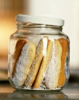 Lady Finger Cookies in a Glass ar with Lid