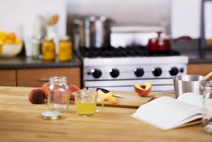 Kitchen Scene; Canning Peaches