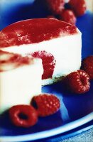 Cream cake with raspberry cream filling