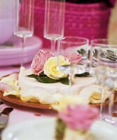 Cake decorated with roses