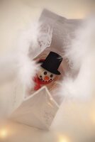 A marzipan snowman as a gift