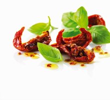 Dried tomatoes and fresh basil