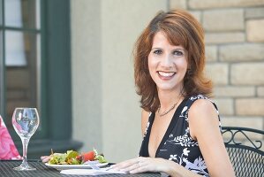 Woman with a plate of salad