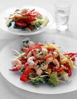 Garnelensalat mit Tomaten, Römersalat und Fenchel,"Salpicon de gambas"