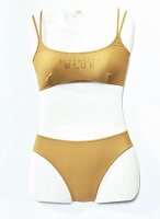 Bikini in (Nicht)-Farbe der Saison, geteilte Träger am Top