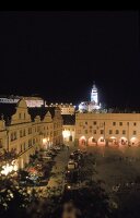 Stadt Cesky Krumlov bei Nacht