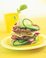 Knäcke-Burger mit Sprossen 