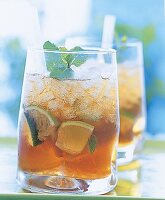 Cocktail, Ginkgominko, Rum, Apfelsaft, Limette, Gingko, Eis