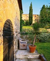 Garden of castle in Tuscany, Italy