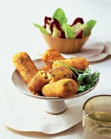 Kroketten mit Reisfüllung + Chorizo, spanisches Gericht