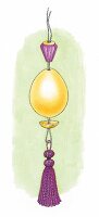 Salon - Eier, Schubladengriffs, Ei + Glasknauf  auf einer Schnur
