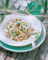 Risotto mit Staudensellerie, Möhren und Zucchini