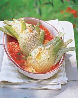 Überbackener Fenchel mit Tomaten 