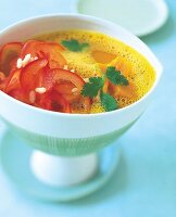 Kürbis - Reis - Suppe mit roter Paprika