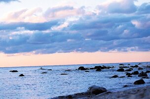 View of the sea at dusk