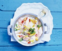 Trout fillets in coconut sauce