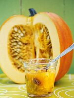 Kürbis-Physalis-Marmelade mit Pecannüssen, Homemade, selbstgemacht