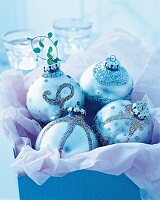 Christmas baubles with glitter