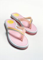 Pink slippers for summer on white background