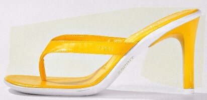 Gelbe Zehen - Sandalette mit hohem Absatz