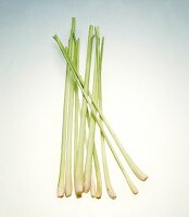 Fresh lemongrass on white background