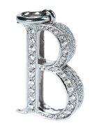 Diamantbesetzter Buchstabe "B" als Anhänger