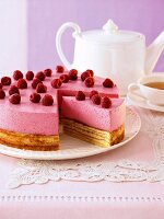 Raspberry Baumkuchen (German layer cake)