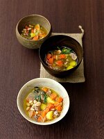 Carrots and bean stew in bowl