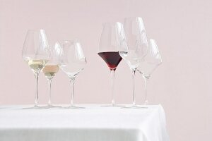 Verschiedene Weingläser für verschiedene Weintypen