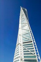 View of Turning Torso skyscraper in Malmo, Sweden