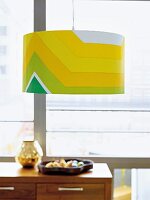 Retro style yellow and green hanging lamp
