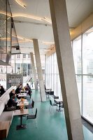 Guests of Ti-tion sitting in cafe in the Art Museum in Tallin, Estonia