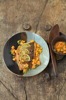 Red snapper with papaya relish